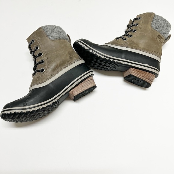 Sorel Womens Quarry Tan Waterproof Leather Slimpack II Lace Up Duck Boot Sz 6 - Picture 8 of 10